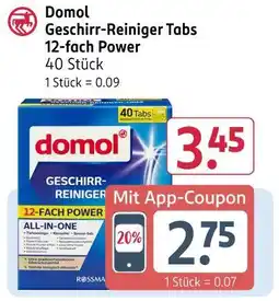 Rossmann Domol geschirr-reiniger tabs 12-fach power Angebot