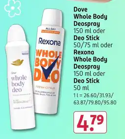 Rossmann Dove whole body deospray Angebot