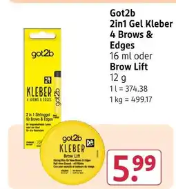 Rossmann Got2b 2in1 gel kleber 4 brows & edges Angebot