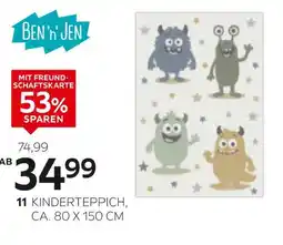 XXXLutz Ben 'n' jen kinderteppich „monsters“ ca. 80 x 150 cm Angebot