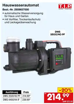 Netto Marken-Discount T.i.p hauswasserautomat dws 3500/40 pf Angebot