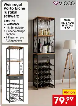 Netto Marken-Discount Vicco weinregal porto eiche rustikal schwarz Angebot