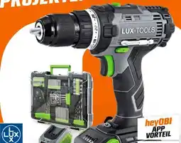 OBI Lux-Tools Akku-Bohrschrauber-Set Mobile Werkstatt Angebot