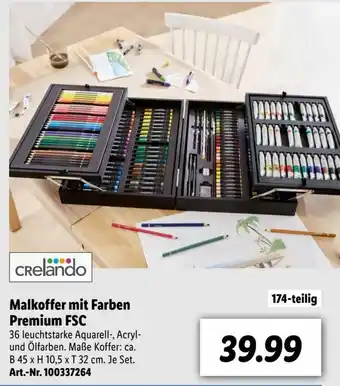 Lidl Crelando Malkoffer mit Farben Premium FSC Angebot