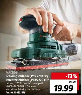 Lidl Parkside Schwingschleifer PSS 270 C3/Exzenterschleifer PEXS 270 C3 Angebot