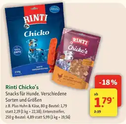 Fressnapf Rinti Chicko's Snacks für Hunde. Angebot