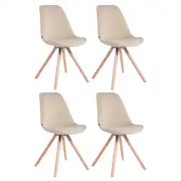 Netto Marken-Discount CLP 4er Set Stühle Toulouse Samt Rund natura Farbe:cremeGestell Farbe:natur Angebot