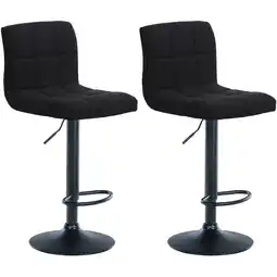 Netto Marken-Discount CLP 2er Set Barhocker Calma Stoff schwarz Farbe:schwarzMaterial Gestell:Metall matt schwarz Angebot