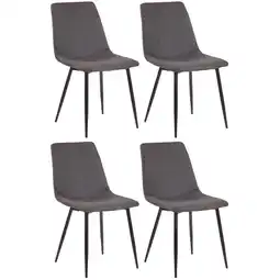 Netto Marken-Discount CLP 4er Set Esszimmerstühle Telde Stoff Farbe:dunkelgrau Angebot