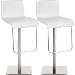 Netto Marken-Discount CLP 2er Set Barhocker Limon Kunstleder edelstahl Farbe:weißGestell Farbe:edelstahl Angebot