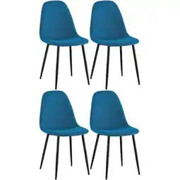 Netto Marken-Discount CLP 4er Set Esszimmerstühle Napier Stoff Farbe:blauMaterial:Stoff Angebot