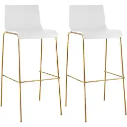 Netto Marken-Discount CLP 2er Set Barhocker Hoover Kunststoff 4-Fuß Gold Farbe:weiß Angebot