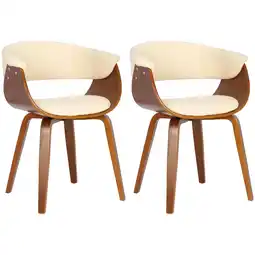 Netto Marken-Discount CLP 2er Set Stühle Bruce Kunstleder walnuss Farbe:creme Angebot