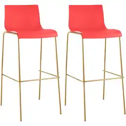 Netto Marken-Discount CLP 2er Set Barhocker Hoover Kunststoff 4-Fuß Gold Farbe:rot Angebot