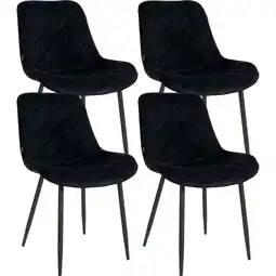 Netto Marken-Discount CLP 4er Set Stühle Springs Samt Farbe:schwarz Angebot