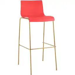 Netto Marken-Discount CLP Barhocker Hoover Kunststoff 4-Fuß Gold Farbe:rot Angebot