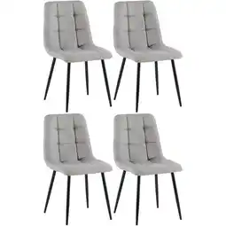 Netto Marken-Discount CLP 4er Set Esszimmerstühle Antibes Stoff Farbe:hellgrau Angebot
