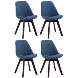 Netto Marken-Discount CLP 4er Set Besucherstühle Borneo V2 Walnuss Stoff Farbe:blauGestell Farbe:walnuss Angebot