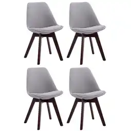 Netto Marken-Discount CLP 4er Set Besucherstühle Borneo V2 Walnuss Stoff Farbe:grauGestell Farbe:walnuss Angebot