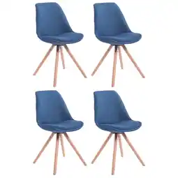 Netto Marken-Discount CLP 4er Set Stühle Toulouse Stoff Natura Rund Farbe:blauGestell Farbe:natur Angebot