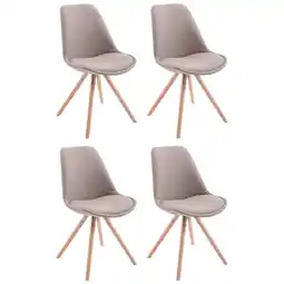 Netto Marken-Discount CLP 4er Set Stühle Toulouse Stoff Natura Rund Farbe:taupeGestell Farbe:natur Angebot