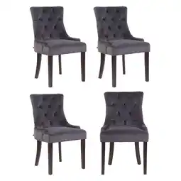 Netto Marken-Discount CLP 4er Set Esszimmerstühle Aberdeen Samt antik Farbe:dunkelgrauGestell Farbe:antik Angebot