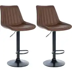Netto Marken-Discount CLP 2er Set Barhocker Toni Kunstleder schwarz Farbe:braunMaterial Gestell:Metall matt schwarz Angebot