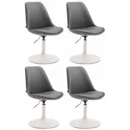 Netto Marken-Discount CLP 4er Set Esszimmerstühle Maverick W Kunstleder Farbe:grauGestell Farbe:weiß Angebot