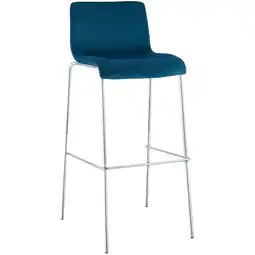 Netto Marken-Discount CLP Barhocker Hoover Samt 4-Fuß Chrom Farbe:blau Angebot