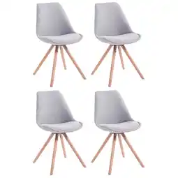 Netto Marken-Discount CLP 4er Set Stühle Toulouse Stoff Natura Rund Farbe:grauGestell Farbe:natur Angebot