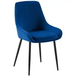 Netto Marken-Discount CLP Esszimmerstuhl Elmira Samt schwarz Farbe:dunkelblauMaterial Gestell:Metall matt schwarz Angebot