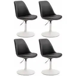 Netto Marken-Discount CLP 4er Set Esszimmerstühle Maverick W Kunstleder Farbe:schwarzGestell Farbe:weiß Angebot