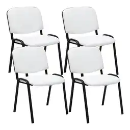 Netto Marken-Discount CLP 4er Set Besucherstuhl Ken Kunstleder Farbe:weiß Angebot
