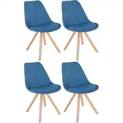 Netto Marken-Discount CLP 4er Set Stühle Sofia Stoff Square Farbe:blauGestell Farbe:natur (eckig) Angebot