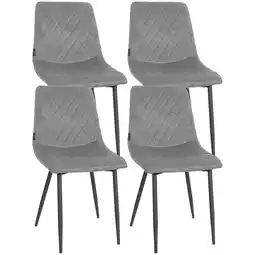 Netto Marken-Discount CLP 4er Set Stühle Telde Samt Farbe:grau Angebot