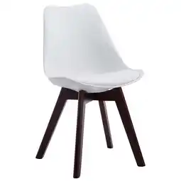 Netto Marken-Discount CLP Besucherstuhl Borneo V2 Walnuss Kunstleder Farbe:weißGestell Farbe:walnuss Angebot