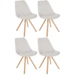Netto Marken-Discount CLP 4er Set Stühle Sofia Stoff Rund Farbe:cremeGestell Farbe:natur (rund) Angebot