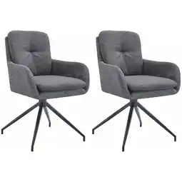 Netto Marken-Discount CLP 2er Set Esszimmerstuhl Pickett Stoff Farbe:dunkelgrau Angebot