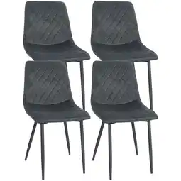 Netto Marken-Discount CLP 4er Set Stühle Telde Samt Farbe:dunkelgrau Angebot