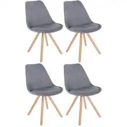 Netto Marken-Discount CLP 4er Set Stühle Sofia Stoff Rund Farbe:hellgrauGestell Farbe:natur (rund) Angebot