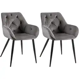 Netto Marken-Discount CLP 2er Set Esszimmerstühle Cassis Farbe:dunkelgrauMaterial:Samt Angebot