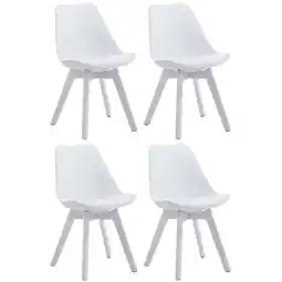 Netto Marken-Discount CLP 4er Set Besucherstühle Borneo V2 Weiß Kunstleder Farbe:weißGestell Farbe:weiß Angebot