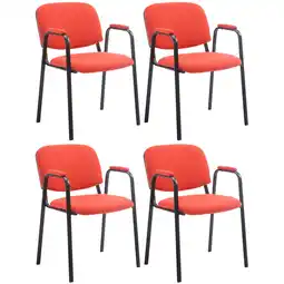 Netto Marken-Discount CLP 4er Set Besucherstühle Ken PRO Stoff Farbe:rot Angebot