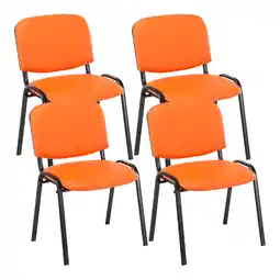 Netto Marken-Discount CLP 4er Set Besucherstuhl Ken Kunstleder Farbe:orange Angebot
