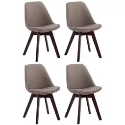 Netto Marken-Discount CLP 4er Set Besucherstühle Borneo V2 Walnuss Stoff Farbe:taupeGestell Farbe:walnuss Angebot