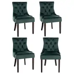 Netto Marken-Discount CLP 4er Set Esszimmerstühle Aberdeen Samt antik Gestell Farbe:antikFarbe:dunkelgrün Angebot