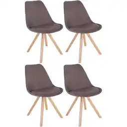 Netto Marken-Discount CLP 4er Set Stühle Sofia Stoff Square Farbe:taupeGestell Farbe:natur (eckig) Angebot