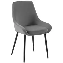 Netto Marken-Discount CLP Esszimmerstuhl Elmira Samt schwarz Farbe:dunkelgrauMaterial Gestell:Metall matt schwarz Angebot