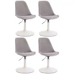Netto Marken-Discount CLP 4er Set Esszimmerstühle Maverick Samt weiß Farbe:grauGestell Farbe:weiß Angebot