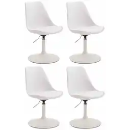Netto Marken-Discount CLP 4er Set Esszimmerstühle Maverick W Kunststoff Farbe:weißGestell Farbe:weiß Angebot